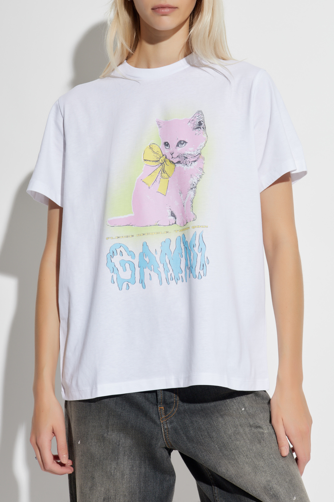GANNI Tシャツ Ganni Cotton Cherry Logo T-Shirt | Saks Fifth Avenue